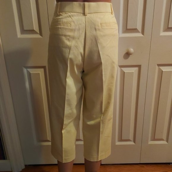 NEW Kim Rogers Yellow Cotton Spandex Capri Size 6P - Picture 3 of 5